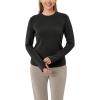 imageODODOS Womens Modal Soft Long Sleeve Tee with Thumb Hole Crew Neck Basic Pullover Tops Casual TShirtsBlack