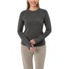 imageODODOS Womens Modal Soft Long Sleeve Tee with Thumb Hole Crew Neck Basic Pullover Tops Casual TShirtsCharcoal