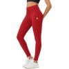 imageODODOS Womens Drawstring Tie Daily Leggings 25quot  28quot High Waist Workout Yoga PantsRed