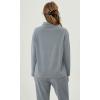 imageODODOS Womens Modal Soft Mock Neck Pullover Long Sleeve SweatShirts Relaxed Casual TopsGrey Blue