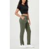 imageODODOS Womens Modal Soft SplitHem High Waist Pants with Pockets Adjustable Shockcord Casual Lounge PantsDark Sage