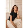 imageODODOS Thin Soft Short Sleeve Tee for Women Crew Neck Lightweight Slim Fit TShirts Summer Crop TopsBlack