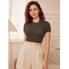 imageODODOS Thin Soft Short Sleeve Tee for Women Crew Neck Lightweight Slim Fit TShirts Summer Crop TopsDark Brown