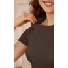 imageODODOS Thin Soft Short Sleeve Tee for Women Crew Neck Lightweight Slim Fit TShirts Summer Crop TopsDark Brown