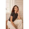 imageODODOS Thin Soft Short Sleeve Tee for Women Crew Neck Lightweight Slim Fit TShirts Summer Crop TopsDark Brown