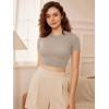 imageODODOS Thin Soft Short Sleeve Tee for Women Crew Neck Lightweight Slim Fit TShirts Summer Crop TopsLight Mocha