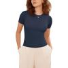 imageODODOS Thin Soft Short Sleeve Tee for Women Crew Neck Lightweight Slim Fit TShirts Summer Crop TopsNavy
