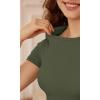 imageODODOS Thin Soft Short Sleeve Tee for Women Crew Neck Lightweight Slim Fit TShirts Summer Crop TopsOlive Green