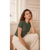 imageODODOS Thin Soft Short Sleeve Tee for Women Crew Neck Lightweight Slim Fit TShirts Summer Crop TopsOlive Green