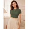 imageODODOS Thin Soft Short Sleeve Tee for Women Crew Neck Lightweight Slim Fit TShirts Summer Crop TopsOlive Green