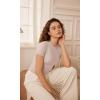 imageODODOS Thin Soft Short Sleeve Tee for Women Crew Neck Lightweight Slim Fit TShirts Summer Crop TopsStone