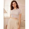 imageODODOS Thin Soft Short Sleeve Tee for Women Crew Neck Lightweight Slim Fit TShirts Summer Crop TopsStone