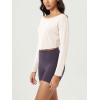 imageODODOS Womens Boat Neck VWaist Cropped Shirts PeachSoft All Day Comfort Long Sleeve TopsWhite