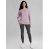 imageODODOS Womens PeachSoft Boat Neck Long Sleeve Shirts Side Slit Relaxed Fit Casual Yoga TopsLavender