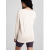 imageODODOS Womens PeachSoft Boat Neck Long Sleeve Shirts Side Slit Relaxed Fit Casual Yoga TopsWhite