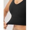 imageODODOS Womens Longline UBack Sports Bra VNeck Padded Yoga Workout Wirefree Tank TopBlack