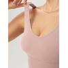 imageODODOS Womens Longline UBack Sports Bra VNeck Padded Yoga Workout Wirefree Tank TopDusty Pink