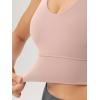 imageODODOS Womens Longline UBack Sports Bra VNeck Padded Yoga Workout Wirefree Tank TopDusty Pink