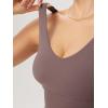 imageODODOS Womens Longline UBack Sports Bra VNeck Padded Yoga Workout Wirefree Tank TopPurple Taupe