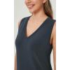 imageODODOS Modal Soft VNeck Tank Dress for Women Sleeveless Sundress Casual Relaxed Summer Dress with PocketNavy