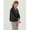 imageODODOS Womens Modal Soft Bubble Hem Sweatshirts Long Sleeve Oversized Top Crew Neck Casual PulloverBlack