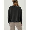 imageODODOS Womens Modal Soft Bubble Hem Sweatshirts Long Sleeve Oversized Top Crew Neck Casual PulloverBlack