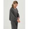 imageODODOS Womens Modal Soft Bubble Hem Sweatshirts Long Sleeve Oversized Top Crew Neck Casual PulloverCharcoal