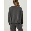 imageODODOS Womens Modal Soft Bubble Hem Sweatshirts Long Sleeve Oversized Top Crew Neck Casual PulloverCharcoal