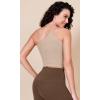 imageODODOS One Shoulder Crop Cami Tank for Women Seamless Ribbed Asymmetric Cropped TopsBeige