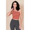 imageODODOS One Shoulder Crop Cami Tank for Women Seamless Ribbed Asymmetric Cropped TopsBeigecoralteal
