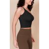 imageODODOS One Shoulder Crop Cami Tank for Women Seamless Ribbed Asymmetric Cropped TopsBlack