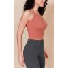 imageODODOS One Shoulder Crop Cami Tank for Women Seamless Ribbed Asymmetric Cropped TopsCoral