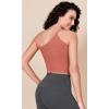 imageODODOS One Shoulder Crop Cami Tank for Women Seamless Ribbed Asymmetric Cropped TopsCoral