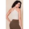 imageODODOS One Shoulder Crop Cami Tank for Women Seamless Ribbed Asymmetric Cropped TopsIvorydusty Bluesphinx