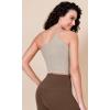 imageODODOS One Shoulder Crop Cami Tank for Women Seamless Ribbed Asymmetric Cropped TopsMushroom