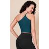 imageODODOS One Shoulder Crop Cami Tank for Women Seamless Ribbed Asymmetric Cropped TopsTeal