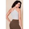 imageODODOS One Shoulder Crop Cami Tank for Women Seamless Ribbed Asymmetric Cropped TopsWhite