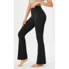 imageODODOS Cloud Feeling Flared Yoga Pants for Women High Waist Casual Bootleg Lounge Pants 30quot32quot InseamOnyx Black Grey