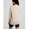 imageODODOS Womens PeachSoft Boat Neck Long Sleeve Shirt Side Slit Relaxed Fit Casual Top for Yoga ampamp LoungeBeige