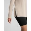 imageODODOS Womens PeachSoft Boat Neck Long Sleeve Shirt Side Slit Relaxed Fit Casual Top for Yoga ampamp LoungeBeige