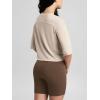 imageODODOS Womens PeachSoft Relaxed Fit Cropped TShirt Short Sleeve Crew Neck Casual Lounge TopBeige
