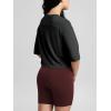 imageODODOS Womens PeachSoft Relaxed Fit Cropped TShirt Short Sleeve Crew Neck Casual Lounge TopBlack
