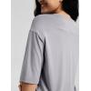imageODODOS Womens PeachSoft Relaxed Fit Cropped TShirt Short Sleeve Crew Neck Casual Lounge TopLight Gray