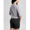 imageODODOS Womens PeachSoft Relaxed Fit Cropped TShirt Short Sleeve Crew Neck Casual Lounge TopLight Gray