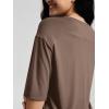 imageODODOS Womens PeachSoft Relaxed Fit Cropped TShirt Short Sleeve Crew Neck Casual Lounge TopTea Brown