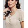 imageODODOS Womens Short Sleeve Pocket Tee Shirts PeachSoft Relaxed Fit Casual Lounge Yoga TopsBeige