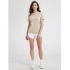 imageODODOS Womens Short Sleeve Pocket Tee Shirts PeachSoft Relaxed Fit Casual Lounge Yoga TopsBeige