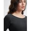 imageODODOS Womens PeachSoft Cropped Long Sleeve Tee Wide Scoop Neck Raglan Sleeves Casual Yoga ampamp Lounge ShirtBlack