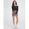 imageODODOS Womens PeachSoft Cropped Long Sleeve Tee Wide Scoop Neck Raglan Sleeves Casual Yoga ampamp Lounge ShirtBlack