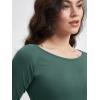 imageODODOS Womens PeachSoft Cropped Long Sleeve Tee Wide Scoop Neck Raglan Sleeves Casual Yoga ampamp Lounge ShirtDark Green
